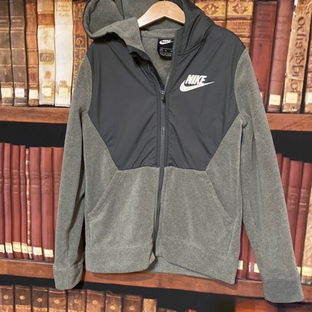 Nike Windrunner Fleece Zip Hoodie Gray Black Colorblock Size M
